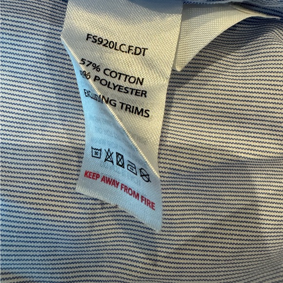 Larsson and co dress shirt - size 16 1/2 - light blue white small stripe - Picture 5 of 5